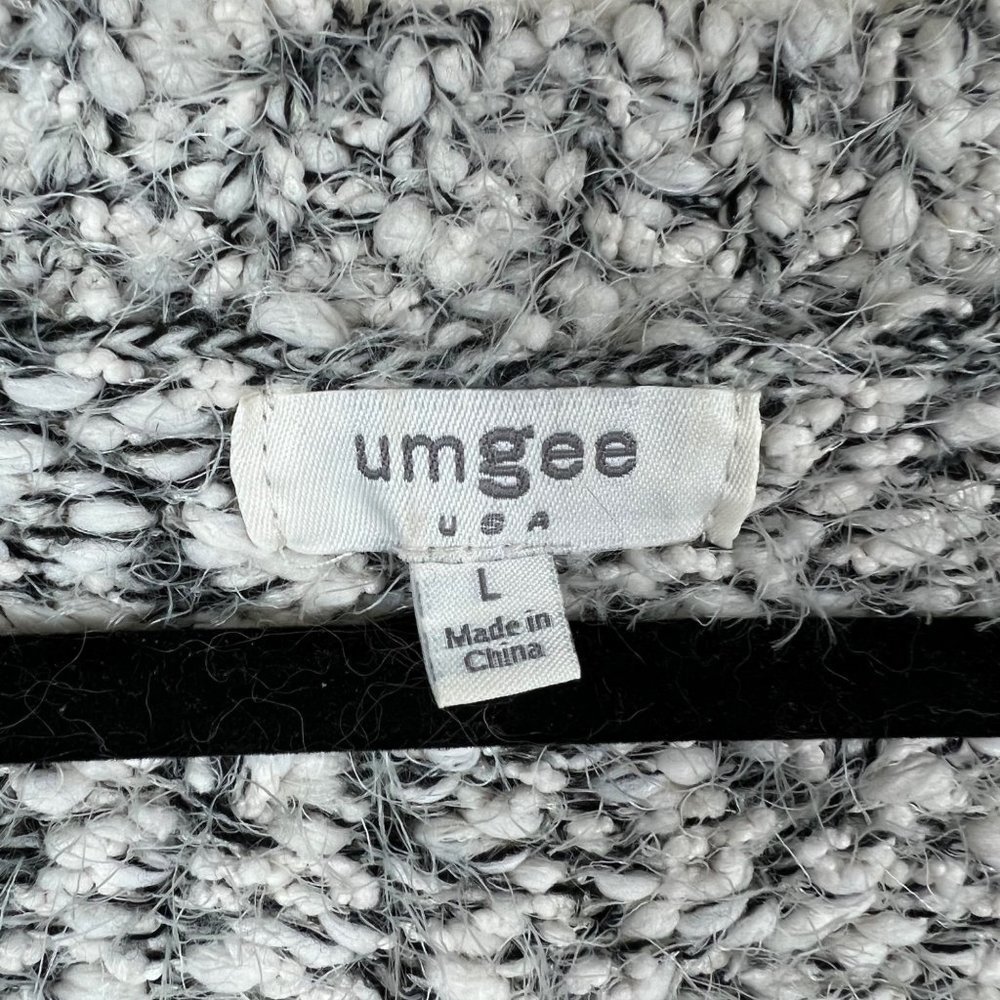 UMGEE Cozy Soft Gray Chunky Knit Oversized Mid Sleeve Sweaters Size Large - Picture 10 of 11